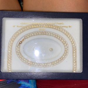 3 piece Pearl earrings and bracelet set